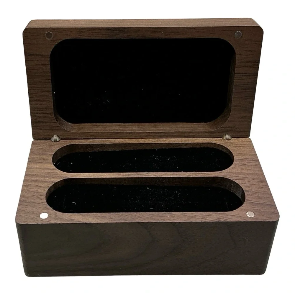 Walnut Wood Wedding Ring Box Ephesians 5:31 Religious Scripture Engraved Brown